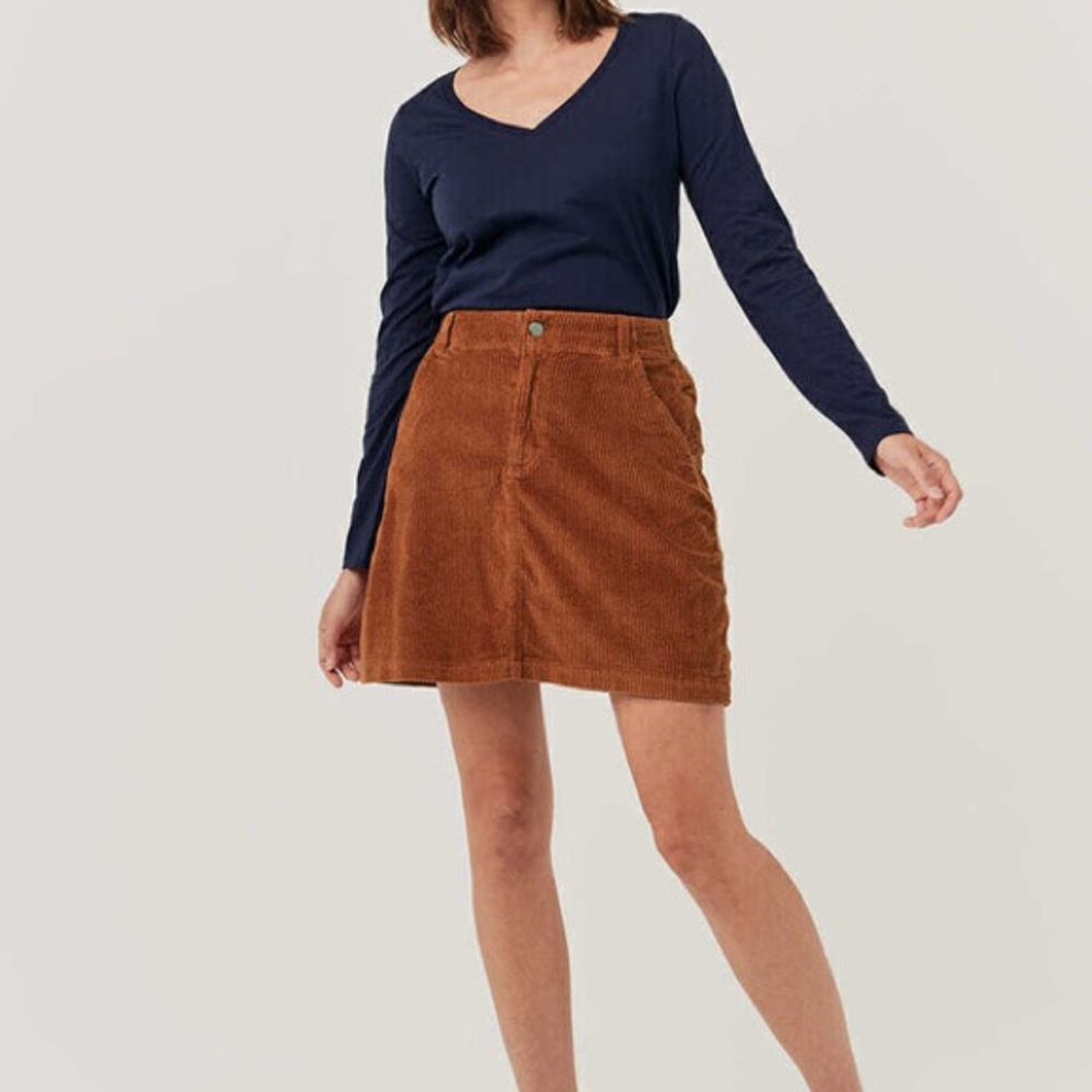 PACT gold corduroy skirt size M